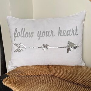 Sequin Arrow Decorative Pillow 13”x9” EUC